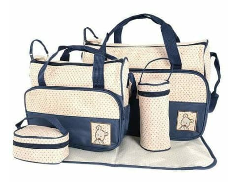 5-in-1 Nappy Bag Set | Waterproof, Large Capacity + Changing Pad