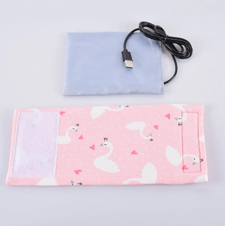 USB Portable Baby Bottle Warmer | Pink, Travel-Friendly, Works with Power Banks