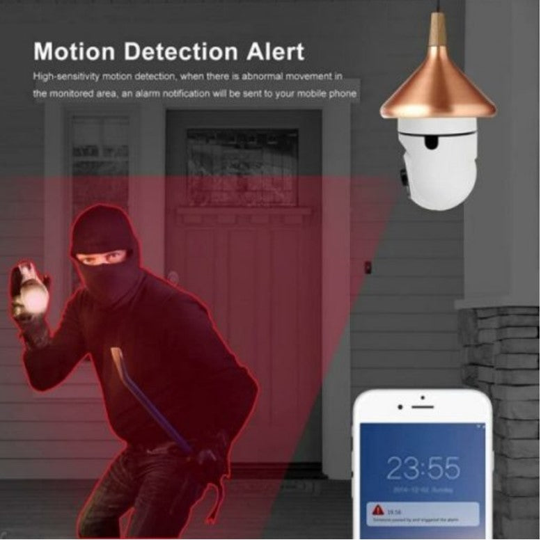 E27 Bulb Security Camera | 1080P Wi-Fi, 360° Pan, Night Vision, Two-Way Audio
