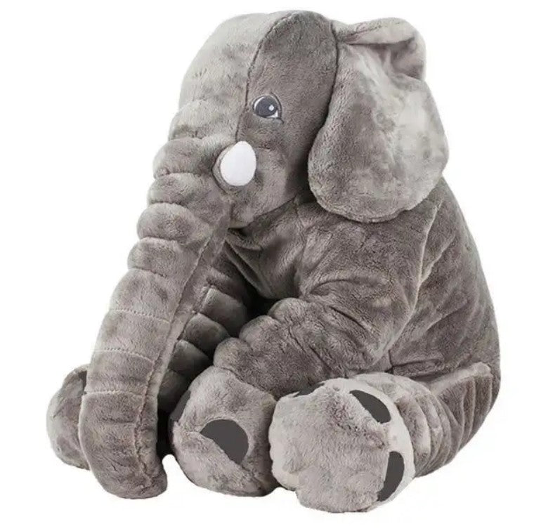 Elephant Plush Pillow | Soft Baby Cuddle Pillow, 50×60cm | Light Grey