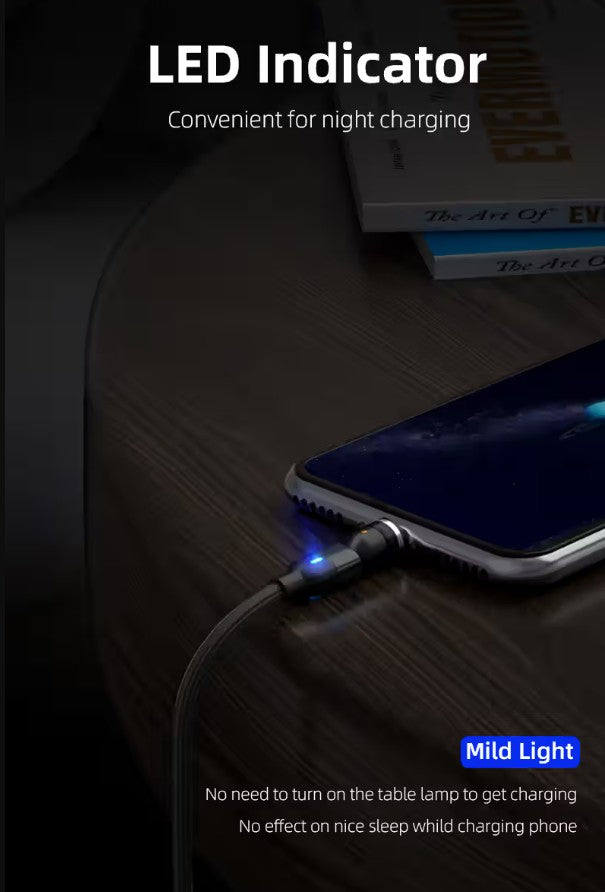 3-in-1 Magnetic Charging Cable | 540° Rotating, Fast Charge, USB-C / Lightning / Micro USB