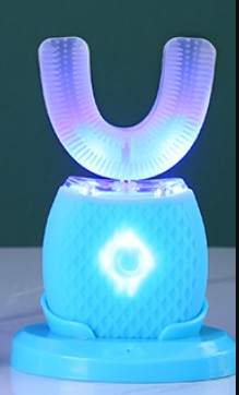 U-Shape Automatic Toothbrush | Silicone, USB Rechargeable, Adults & Kids | Blue