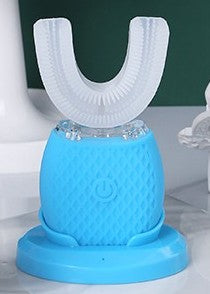 U-Shape Automatic Toothbrush | Silicone, USB Rechargeable, Adults & Kids | Blue