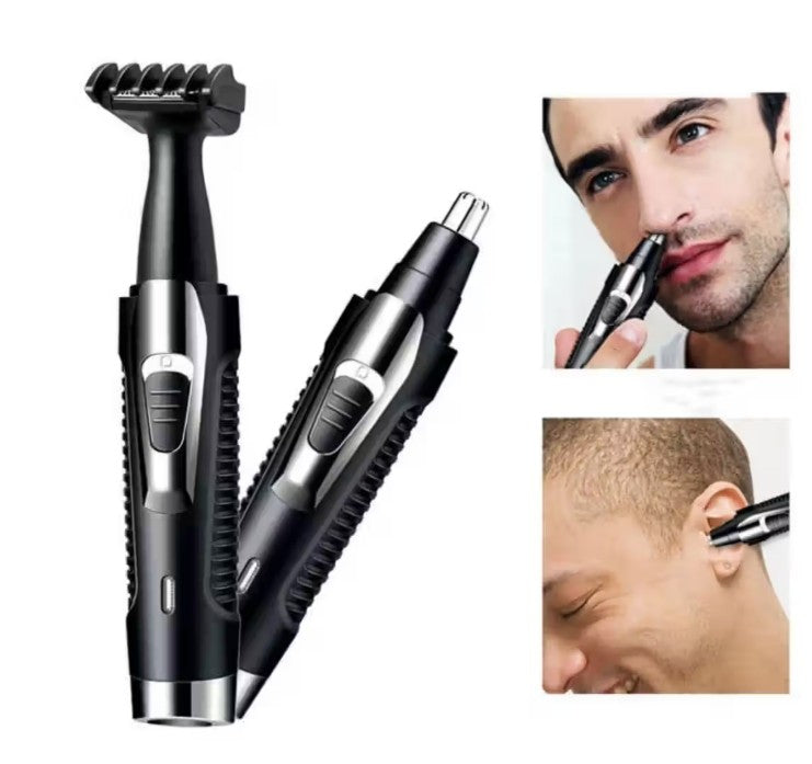2-in-1 Electric Nose & Ear Hair Trimmer | USB Rechargeable, Waterproof, Painless