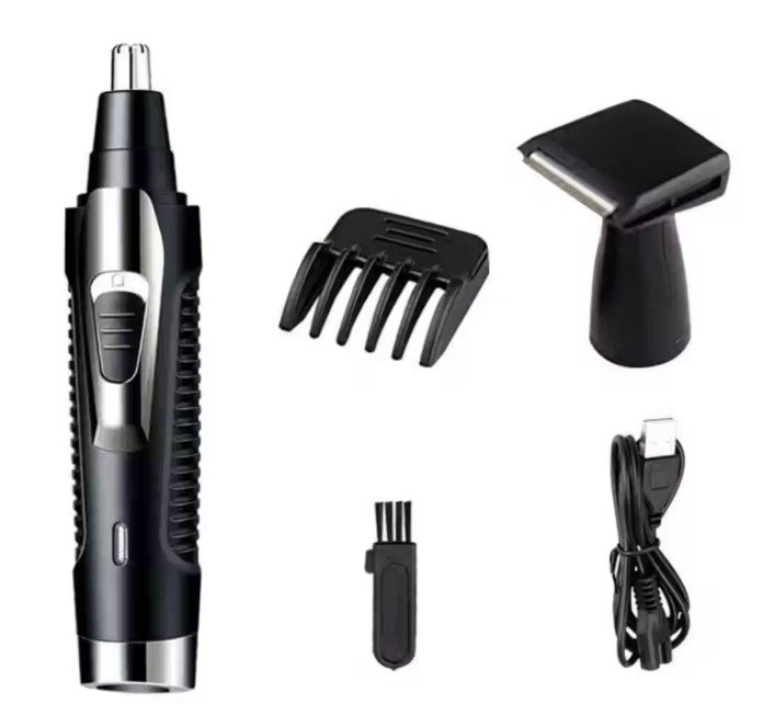 2-in-1 Electric Nose & Ear Hair Trimmer | USB Rechargeable, Waterproof, Painless