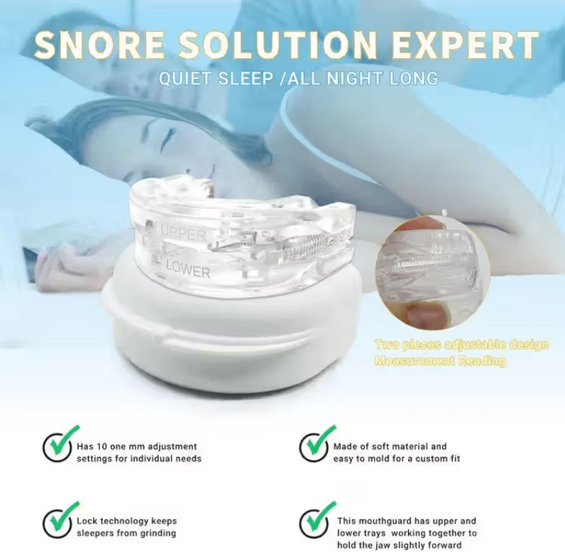 Anti-Snore Mouthpiece | Adjustable, Teeth Grinding Guard, Reusable | Includes Case