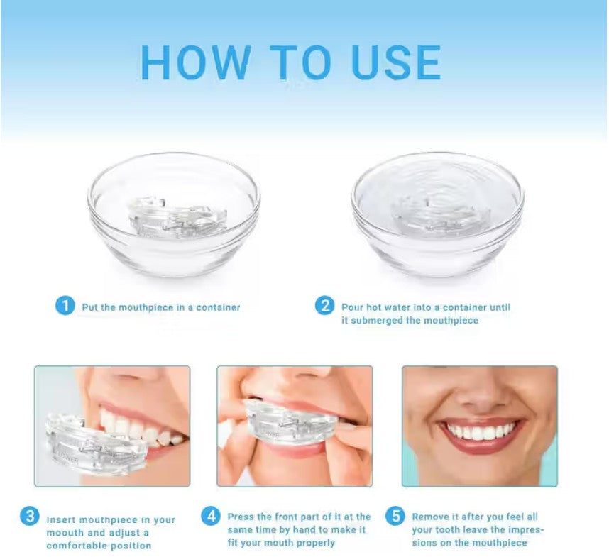 Anti-Snore Mouthpiece | Adjustable, Teeth Grinding Guard, Reusable | Includes Case