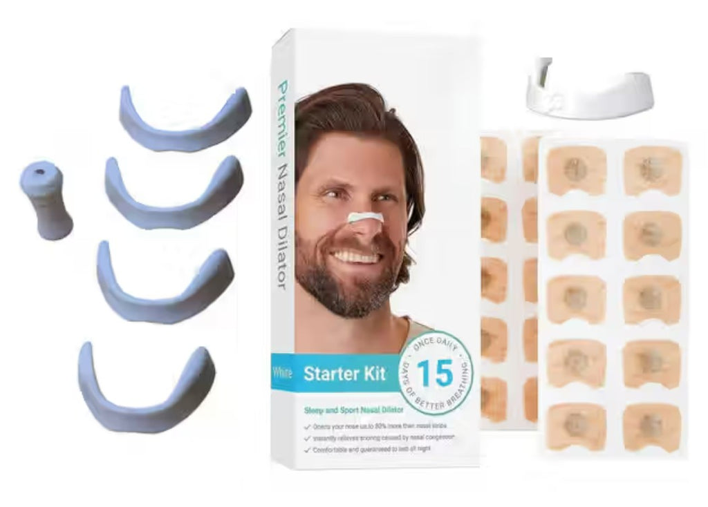15-Day Nasal Dilator Kit | 4 Sizes, Magnetic Nose Strips, Drug-Free Snoring Relief