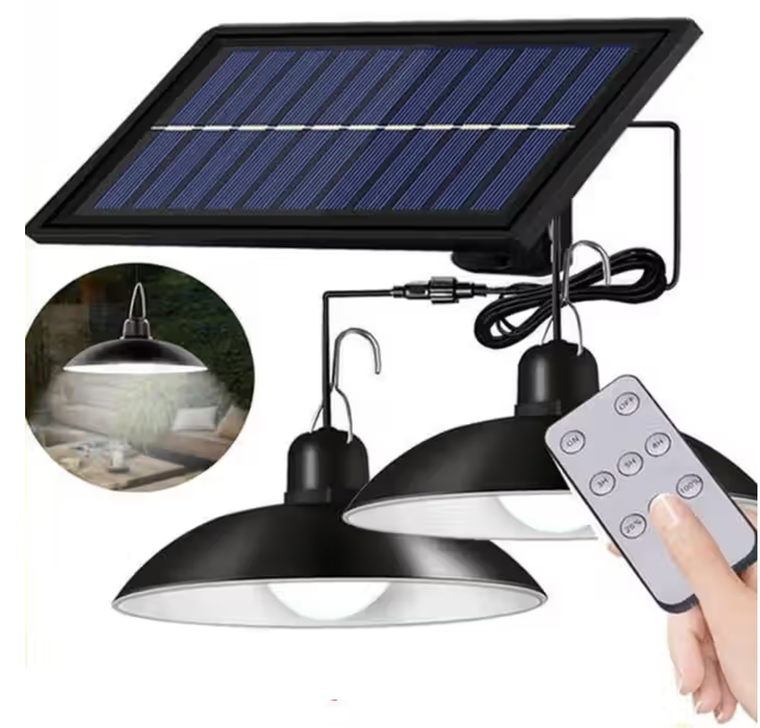 Solar Pendant Light | Indoor & Outdoor, Remote Control, No Electricity Needed