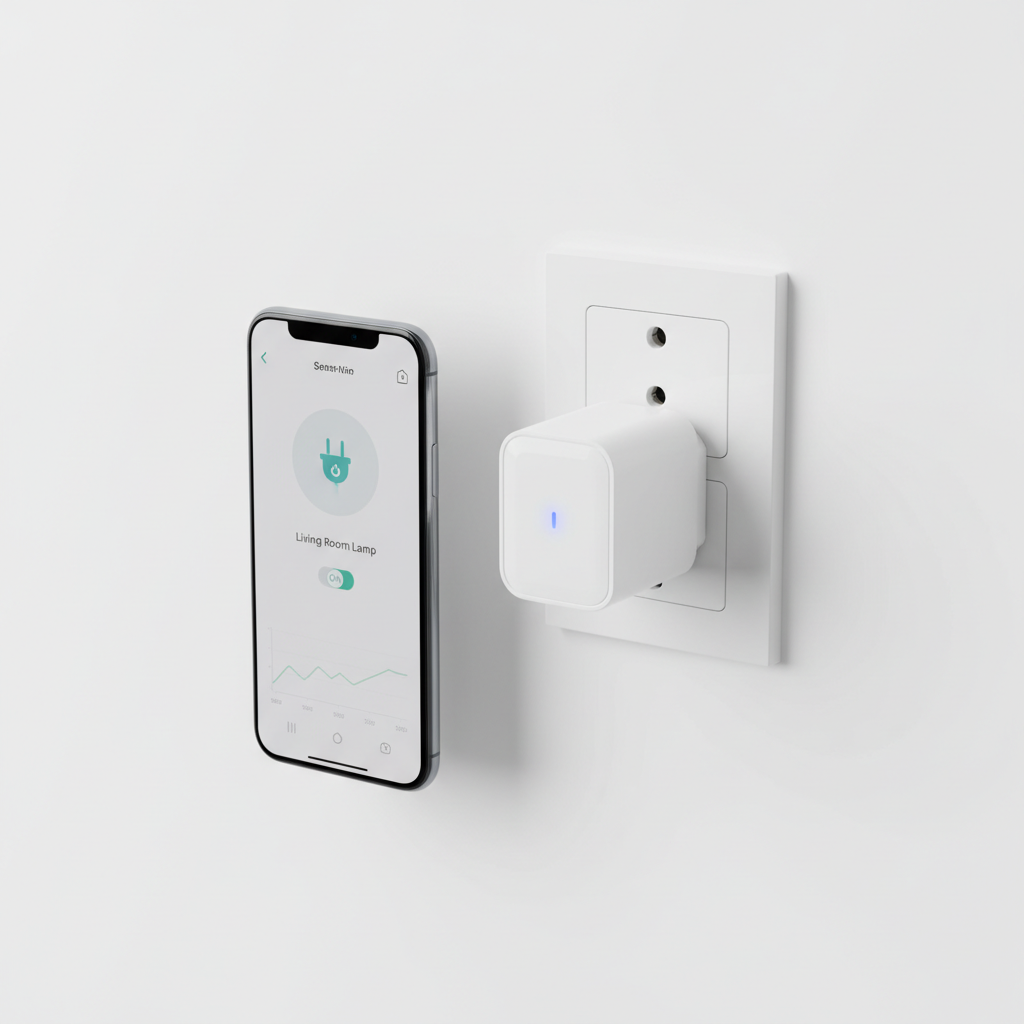 Smart Wi-Fi plug in wall socket with smartphone app control