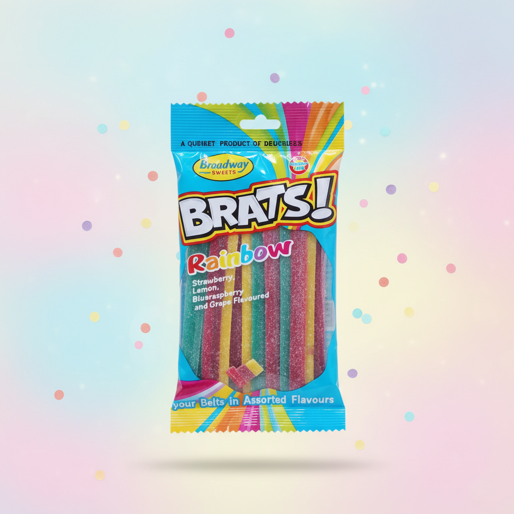 Brats Rainbow Sour Belts - Pastel Playful