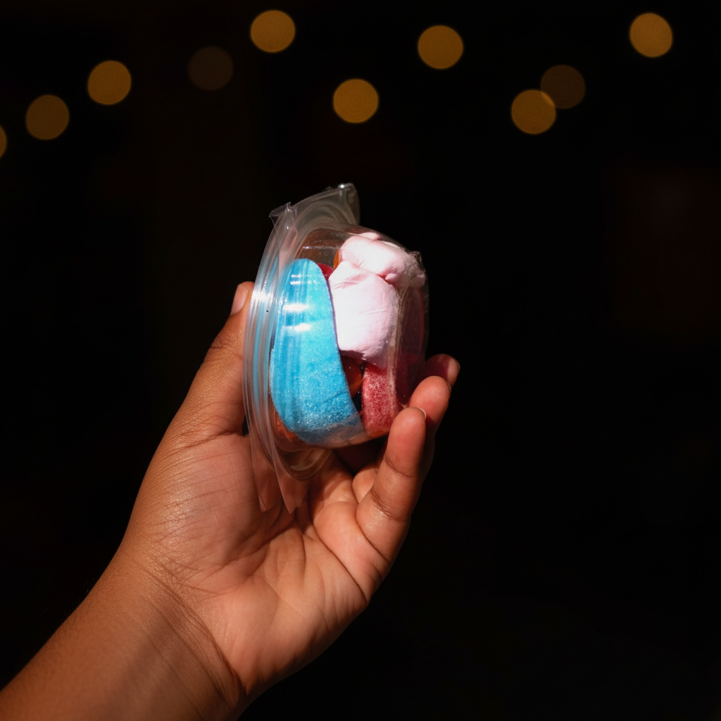 Small dome sweet cup with assorted sweets