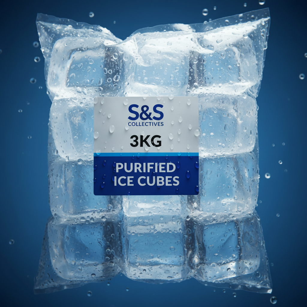 S&S Collectives 3KG Ice Cubes - close up dramatic